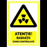 Indicator de securitate atentie radiatii ionizante zona controlata